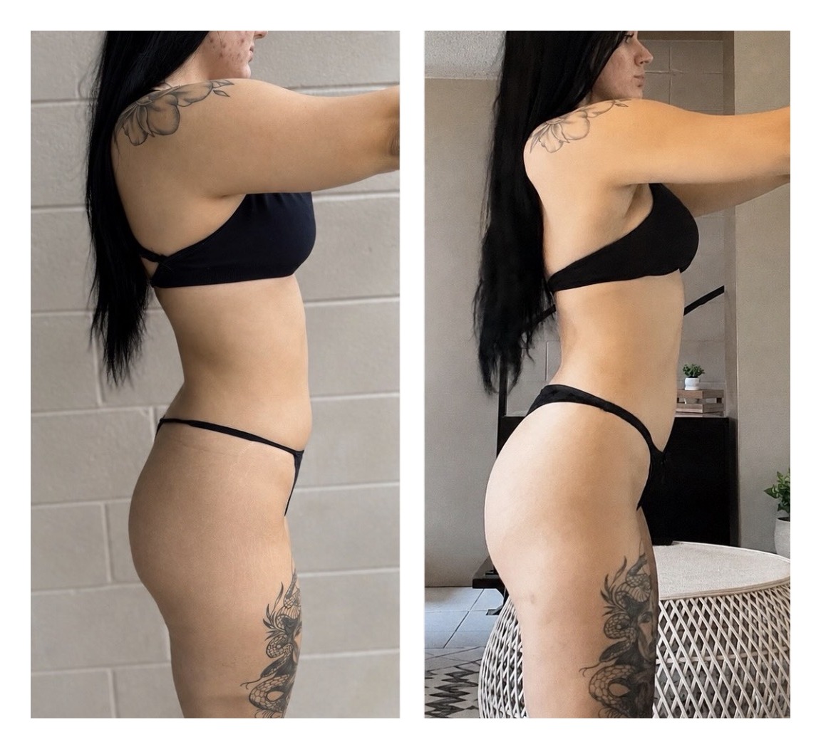Build muscle — before and after coaching transformation
