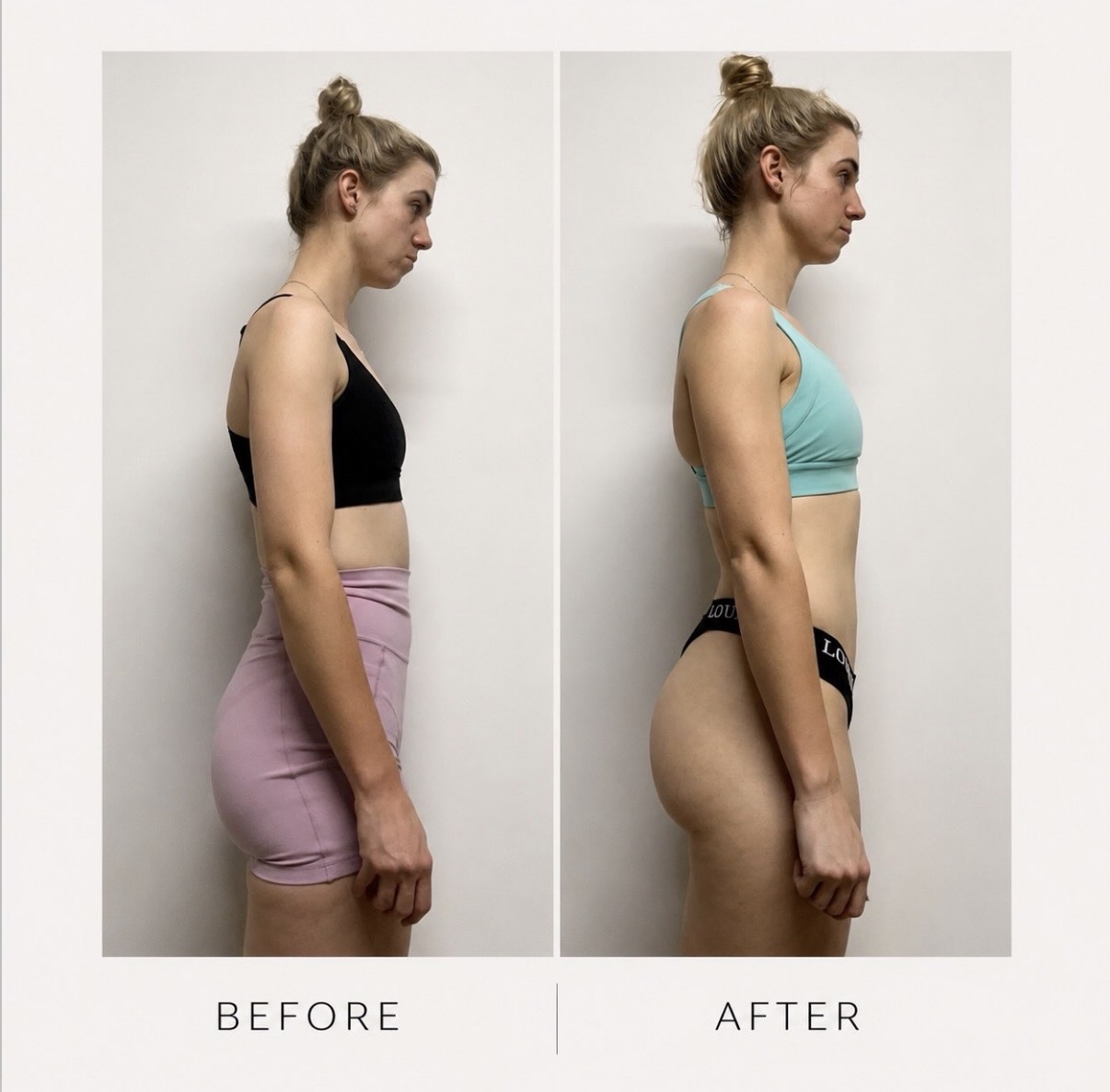 Grow glutes — before and after coaching transformation